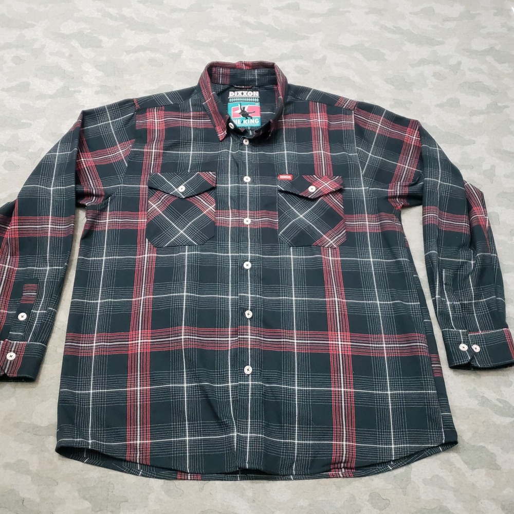 Dixxon Flannel Shirt Mens 2XL Green Plaid The King D-Tech Long Sleeve Button Up